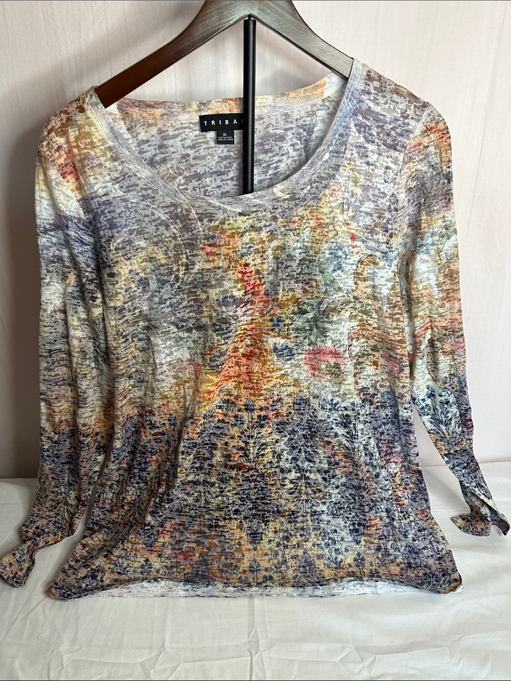 Tribal Multicolor Abstract Print Long Sleeve Top